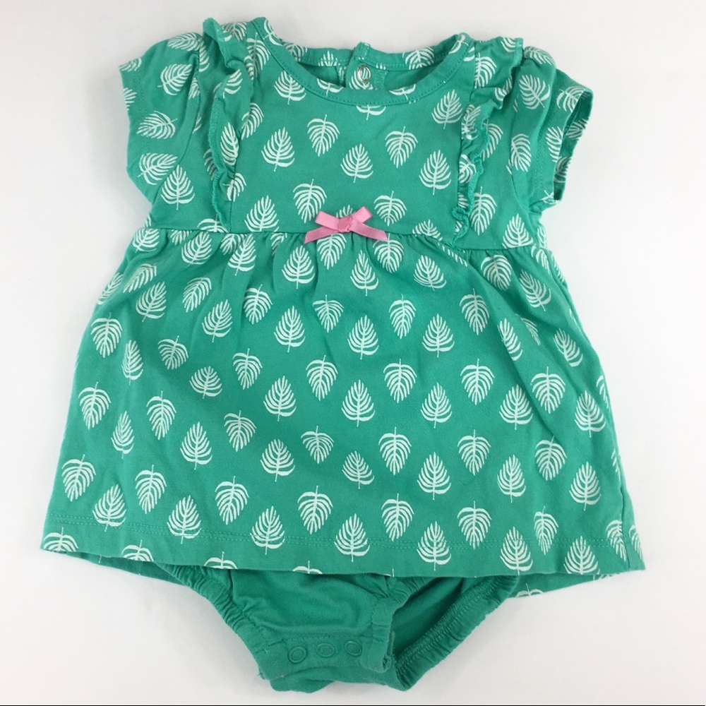 EUC Carter’s Green Onesie Dress - 9m